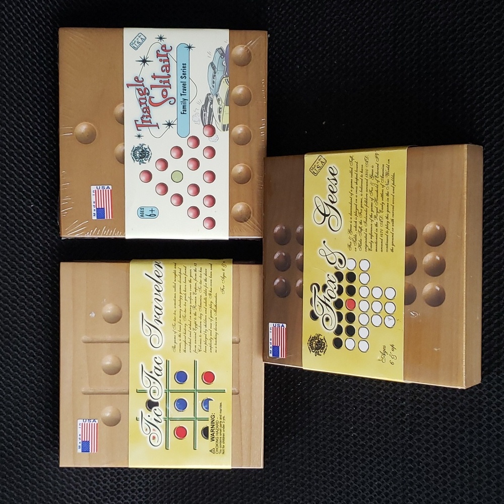 3 Channel Craft -WOODEN MARBLE TRAVELER GAMES - NEW